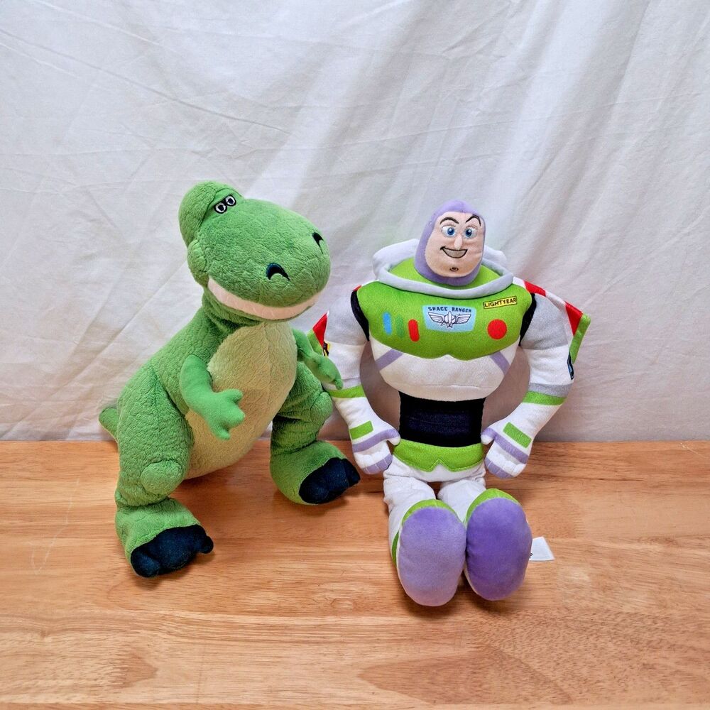 Disney Park/Kohls Cares Toy Story Plush Lot Buzz Lightyear‎ & Rex Dinosaur Doll